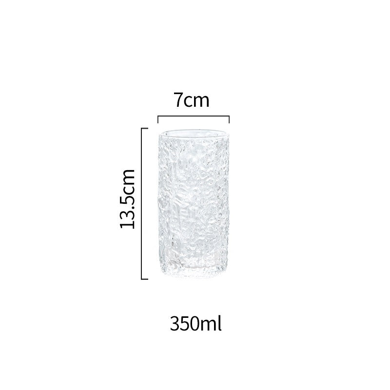 Tree Pattern Cup Japanese Style Gold Rim Glass