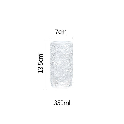 Tree Pattern Cup Japanese Style Gold Rim Glass