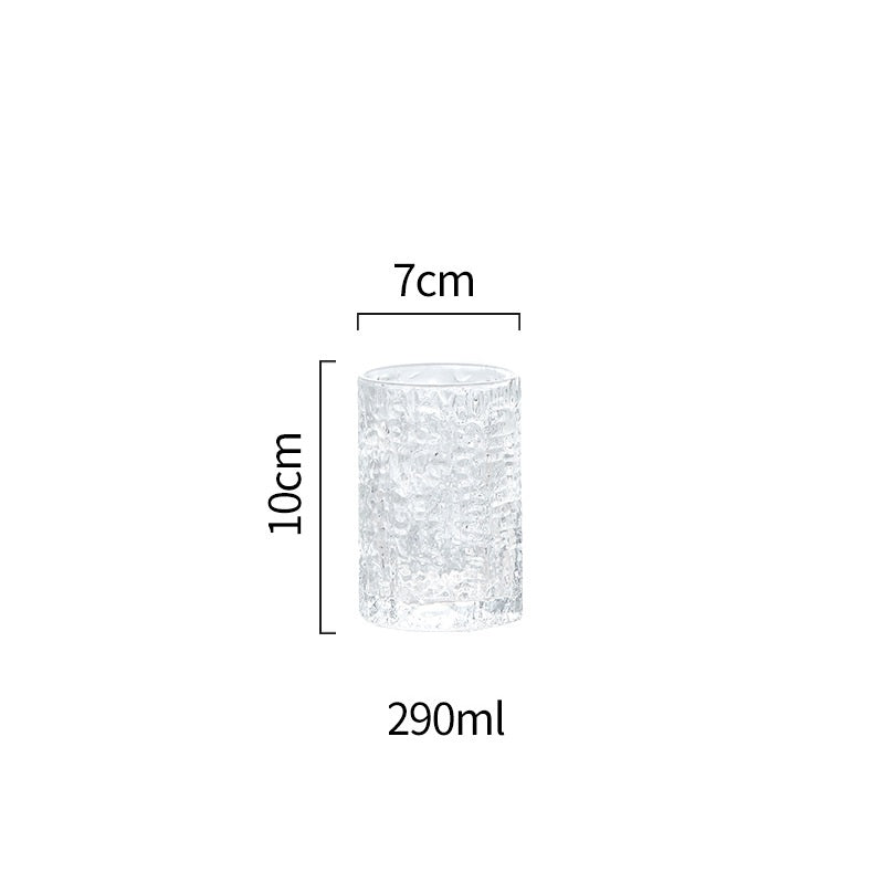 Tree Pattern Cup Japanese Style Gold Rim Glass