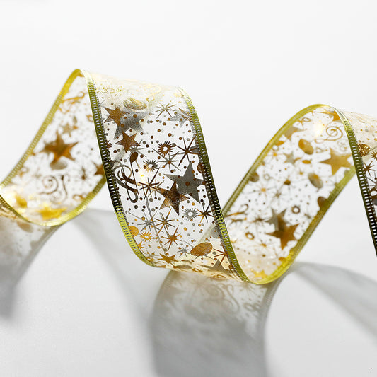 6LED Christmas Tree Lights Gilding Double Ribbons