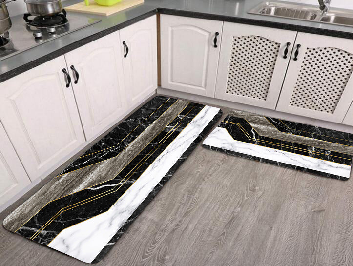 Ins Colorful Velvet Kitchen Floor Mat Entrance Home Use