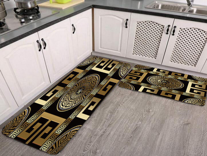 Ins Colorful Velvet Kitchen Floor Mat Entrance Home Use