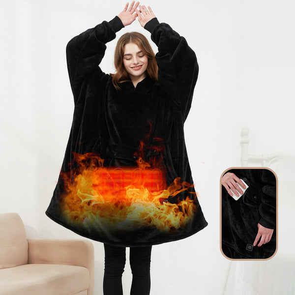 USB Oversized Heated Wearable Blanket With Large Heating Area | No Battery Pack