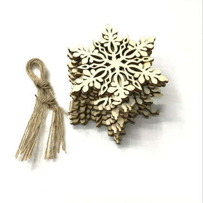 Decorative Wood Chip 80MM Christmas Snowflake