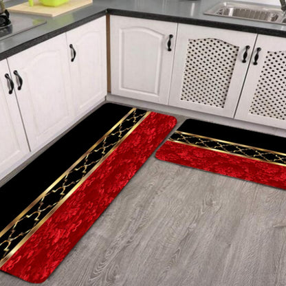 Ins Colorful Velvet Kitchen Floor Mat Entrance Home Use
