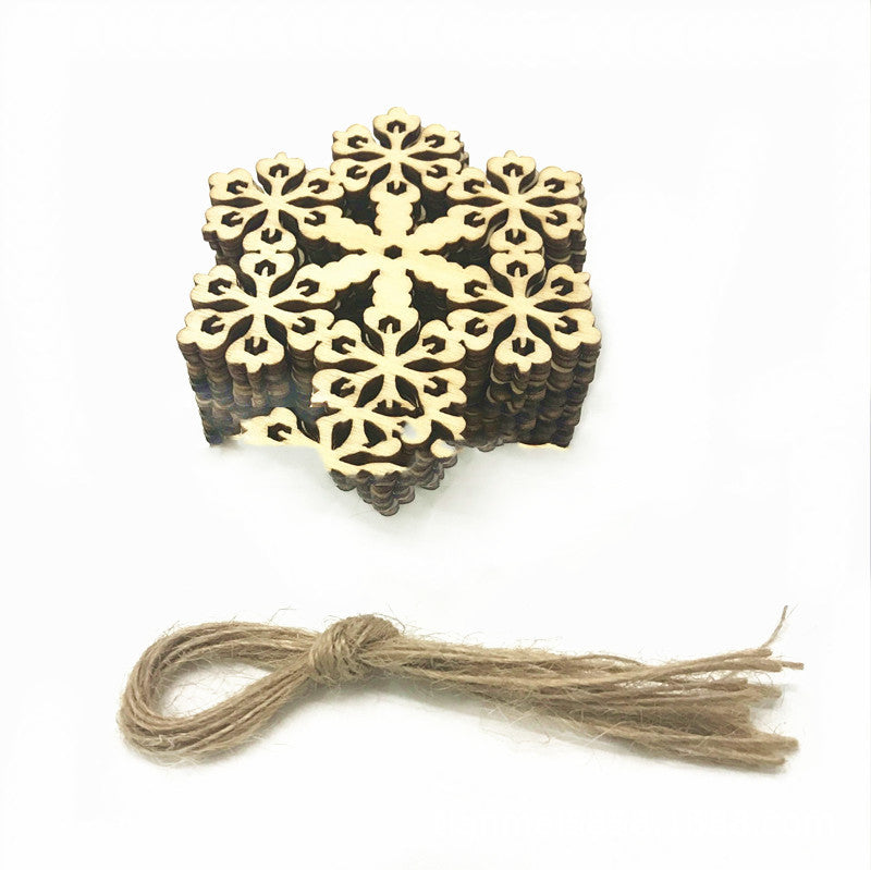 Decorative Wood Chip 80MM Christmas Snowflake