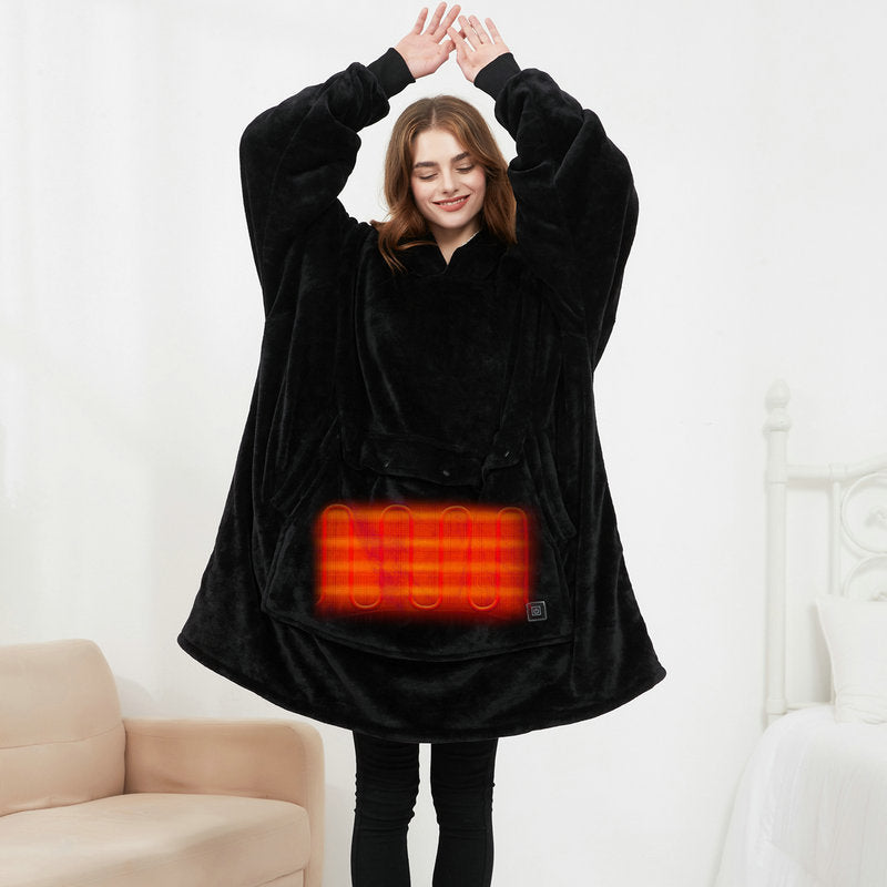 USB Oversized Heated Wearable Blanket With Large Heating Area | No Battery Pack