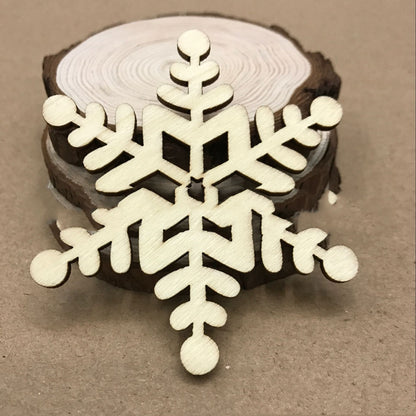 Decorative Wood Chip 80MM Christmas Snowflake