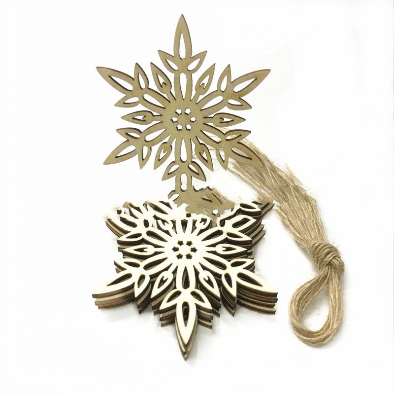 Decorative Wood Chip 80MM Christmas Snowflake