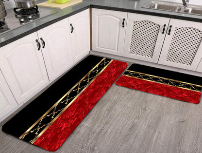 Ins Colorful Velvet Kitchen Floor Mat Entrance Home Use